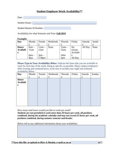 FREE 6+ Employee Availability Forms in MS Word | PDF