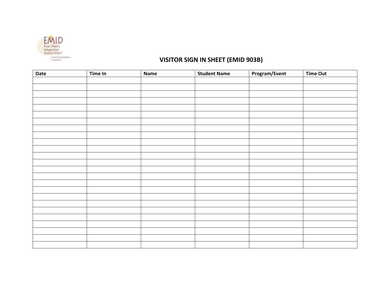 student visitor sign in out sheet