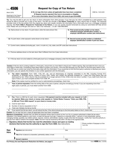 tax return copy request form