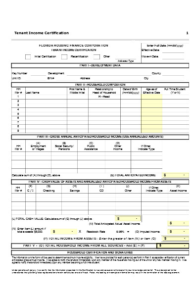 tenant income information form