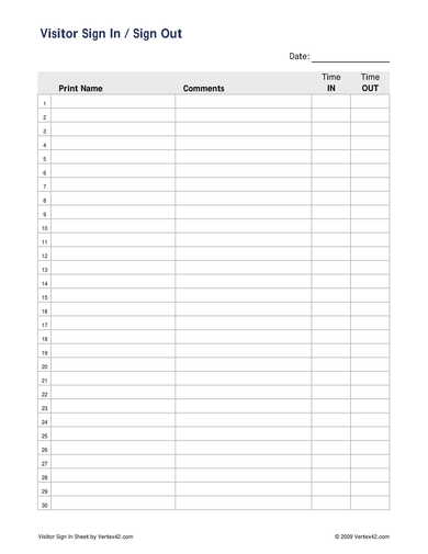 FREE 6 Visitor Sign In Out Sheet Samples In PDF MS Word Excel