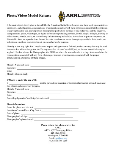FREE 6+ Model / Photo Copyright Release Forms in PDF | MS Word