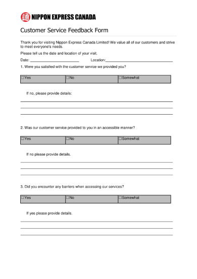 customer service feedback form 1 1