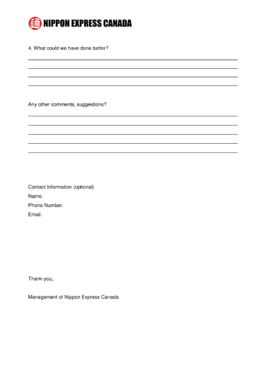 customer service feedback form 2 1
