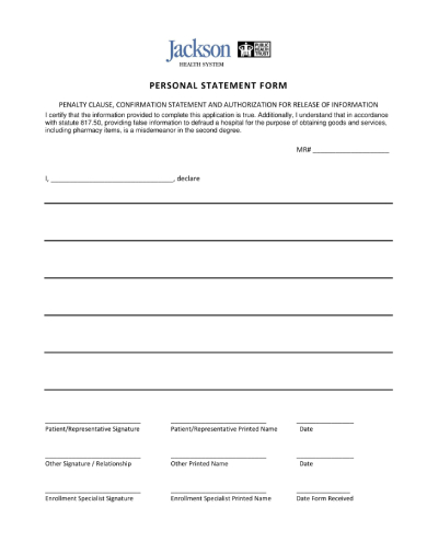 personal statememt form 1 1