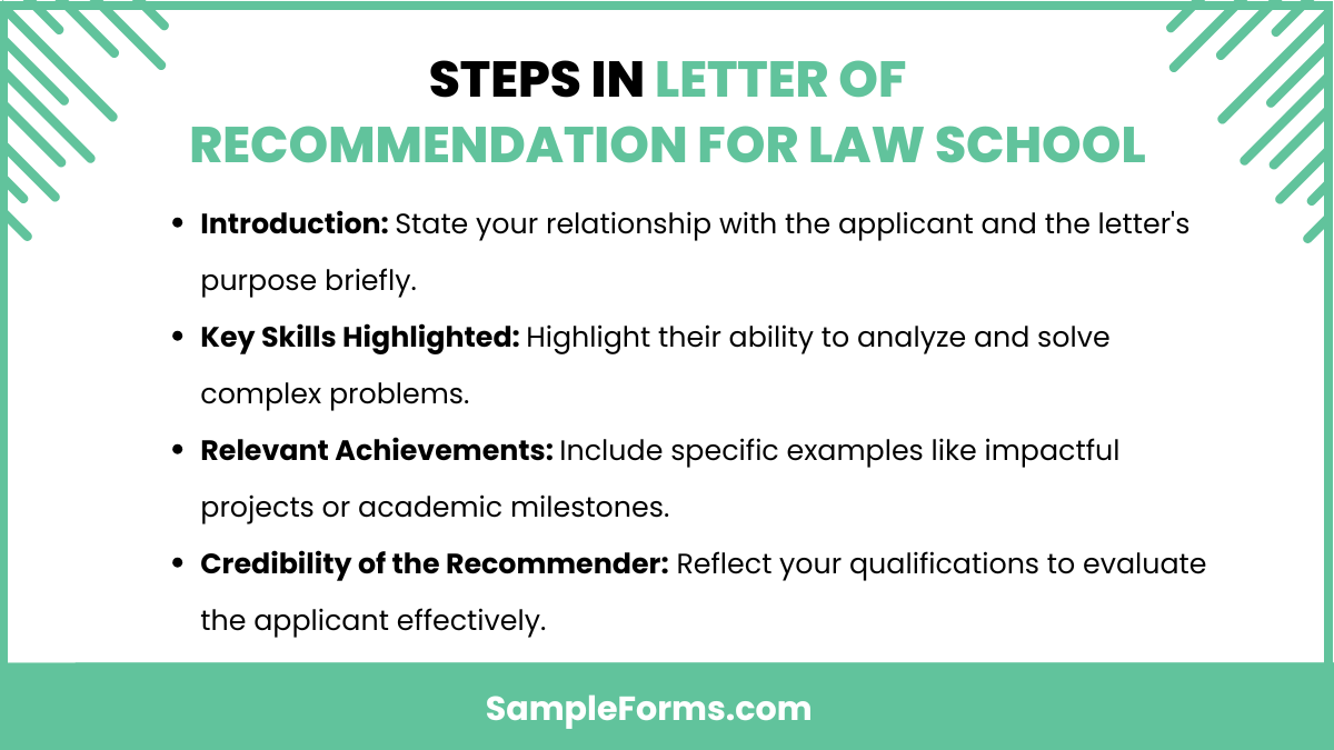 steps in letter of recommendation for law school