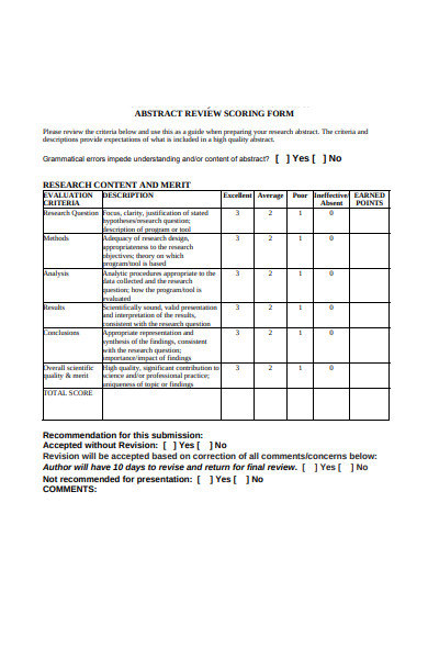 abstract review scoring form