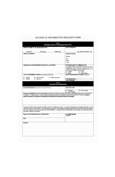 access information request form