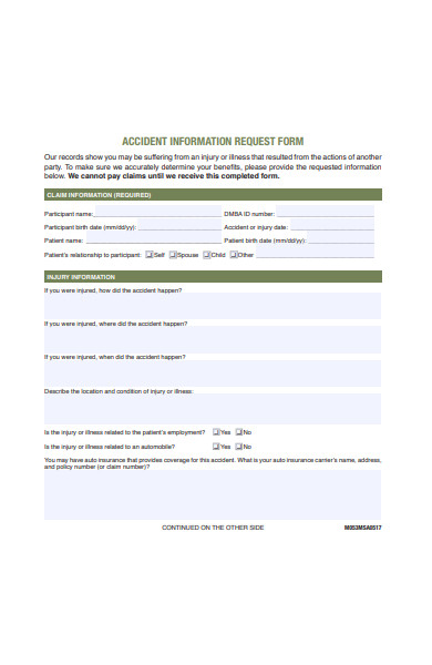 accident information request form
