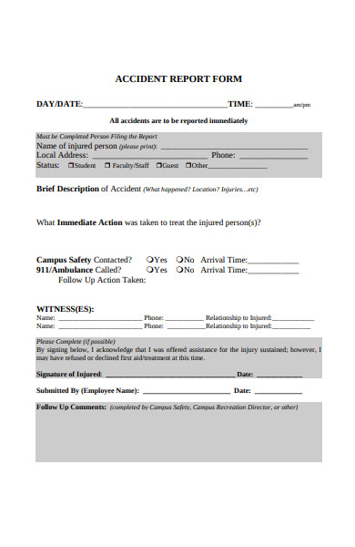 accident report form