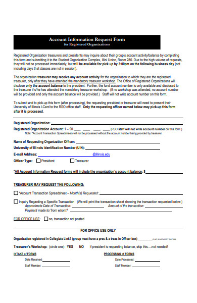 account information request form