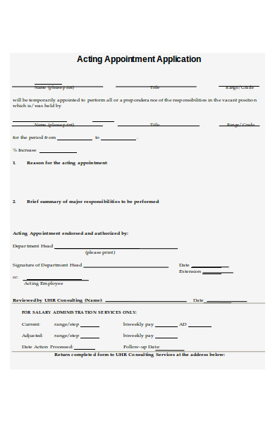 acting appointment form