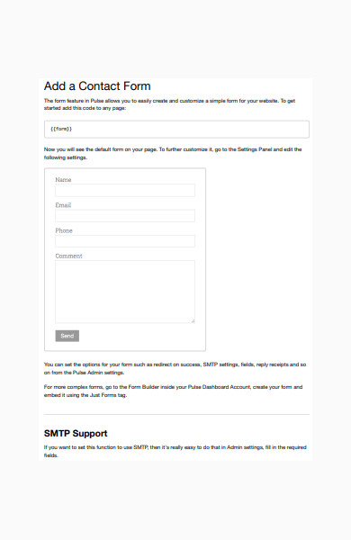 add a contact form