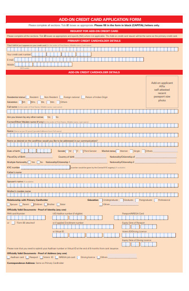 Free 37 Credit Application Forms In Pdf Ms Word Excel 7685
