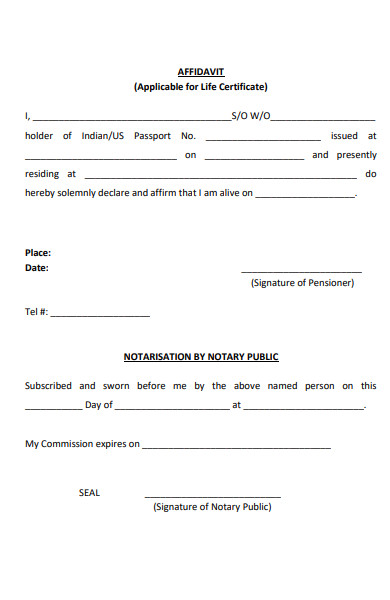 affidavit form example