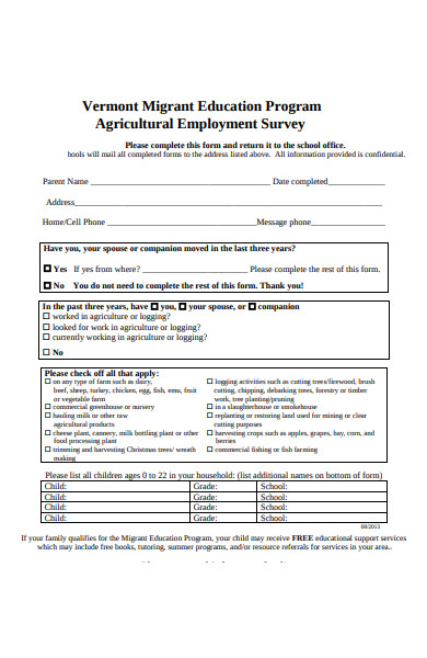 agriculture education form