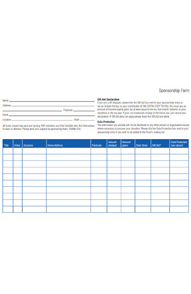 air force sponsorship form