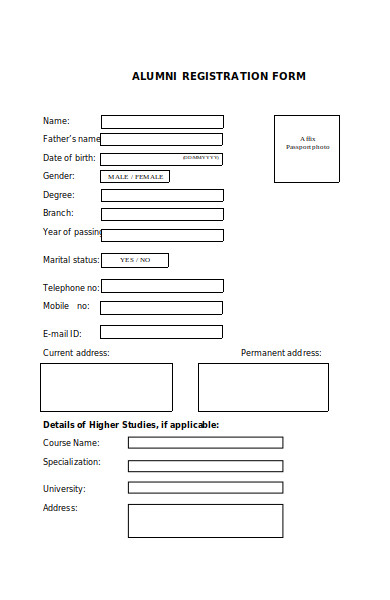 alumni detail form
