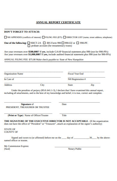 annual charity form