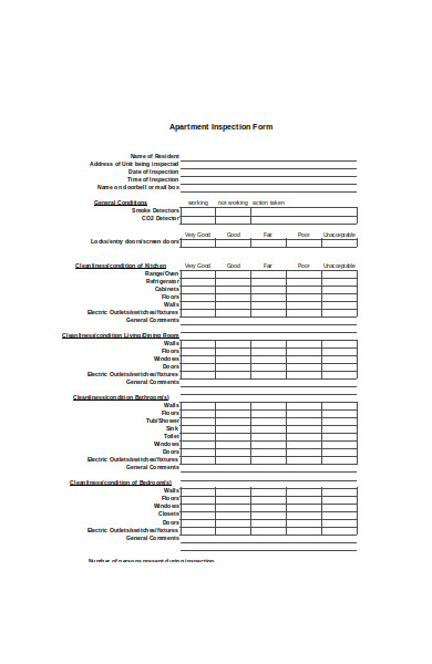 apartment inspection form