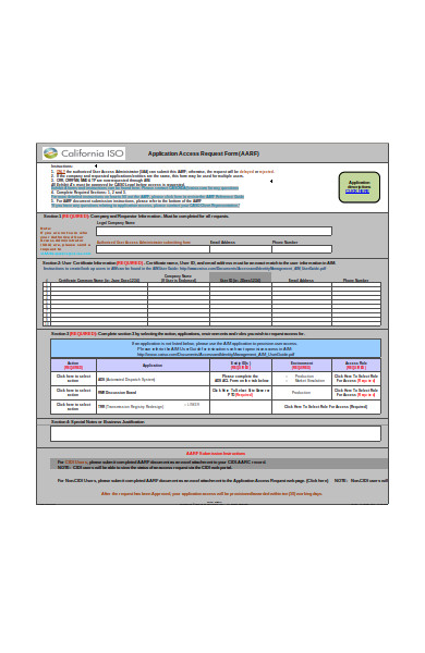 application access request form 