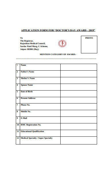 application form for doctors day award