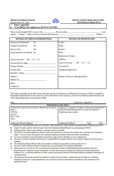 application form for funds