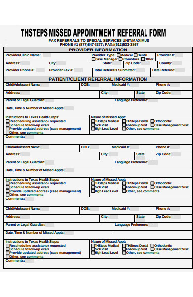 appointment referral form