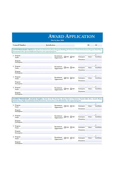 award application form