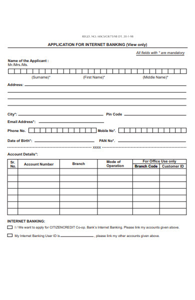 FREE 34+ Banking Form Samples, PDF, MS Word, Google Docs