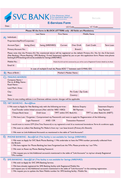 FREE 34+ Banking Form Samples, PDF, MS Word, Google Docs
