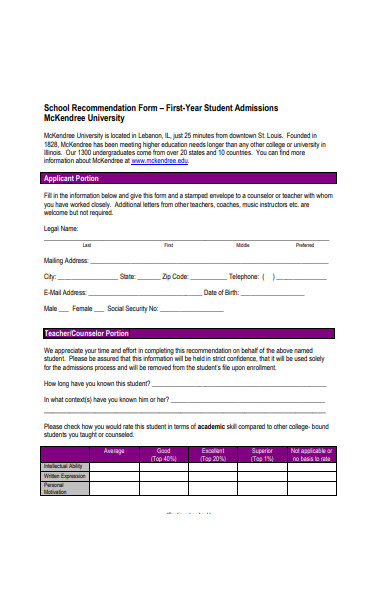 FREE 50+ Recommendation Forms in PDF | MS Word