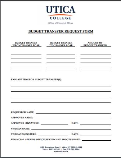 budget transfer request form