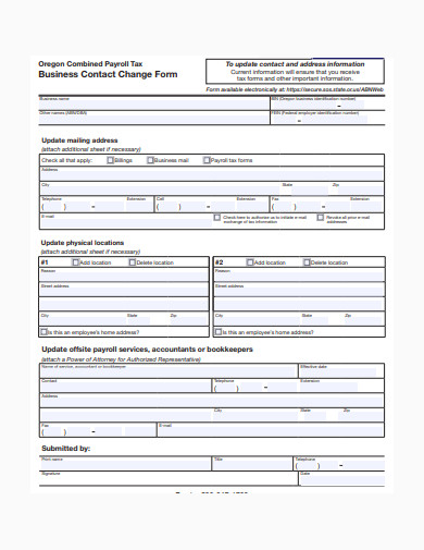 business contact change form