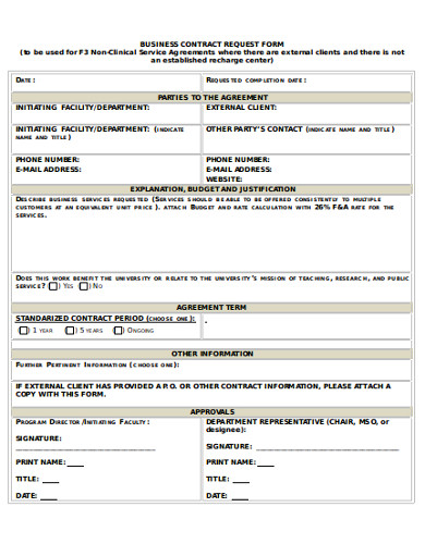 business contract request form