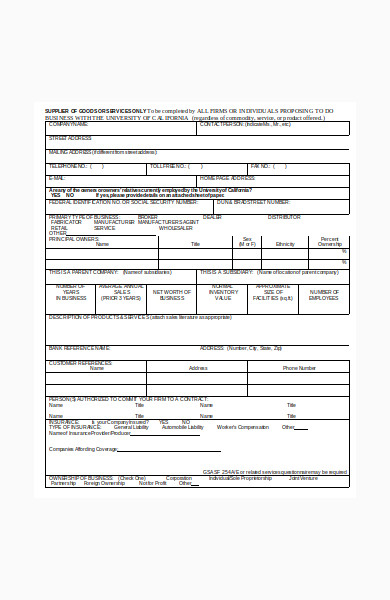 business information form