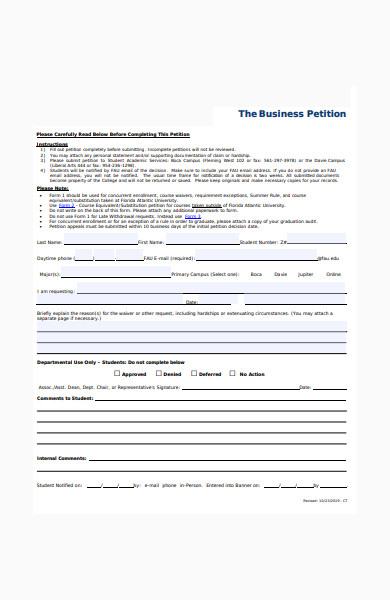 business petition form