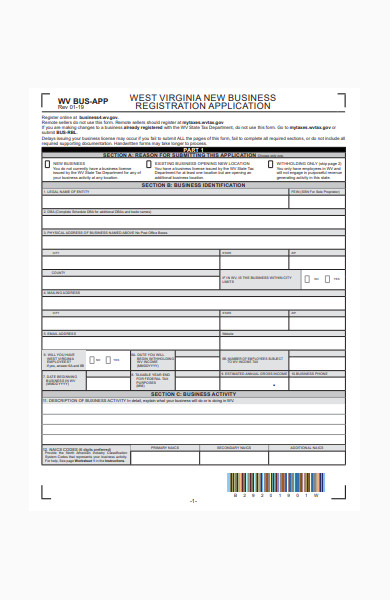 business registration application form