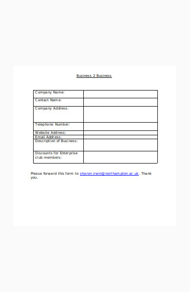 business to business form