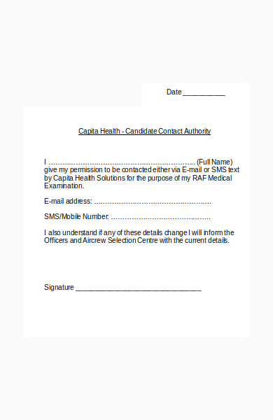 capita contact authority form