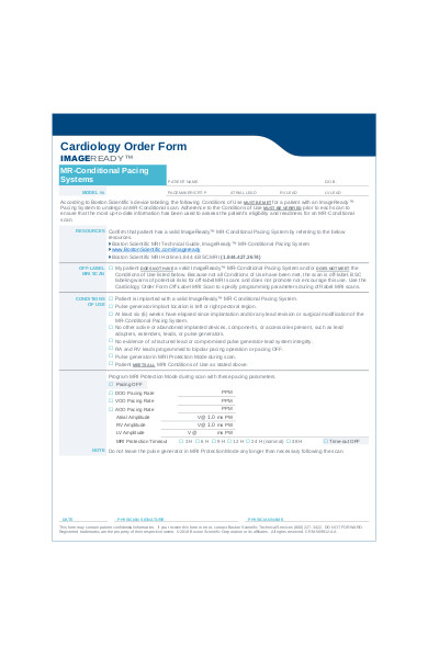 cardiology order form template