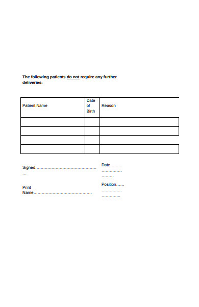 care home delivery order form