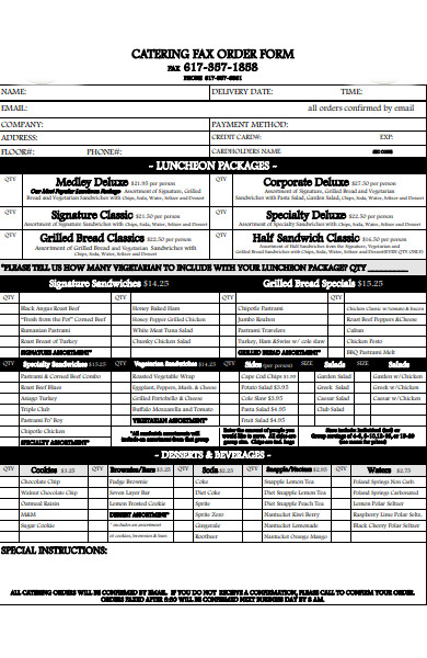 catering fax order form1