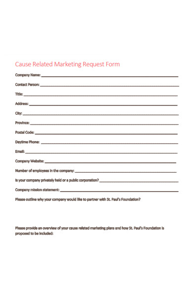 FREE 51+ Marketing Forms in PDF | MS Word | Excel