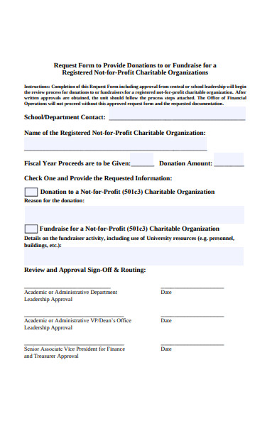 charitable donation form
