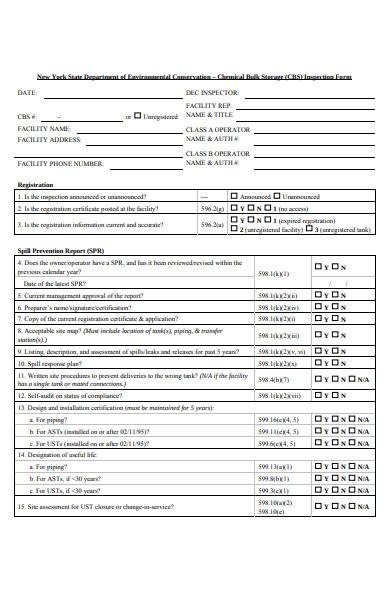 chemical storage inspection form