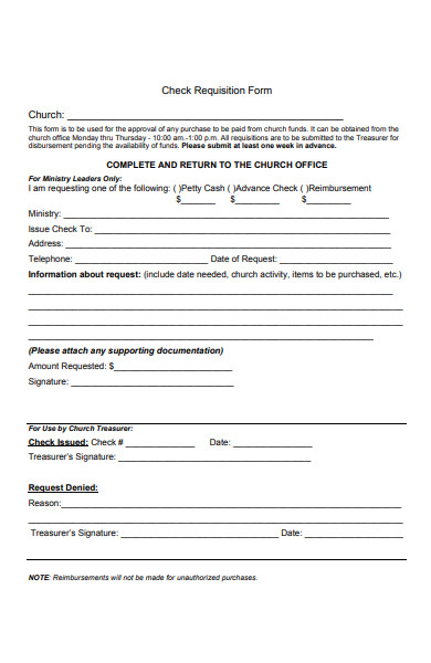 church requisition form