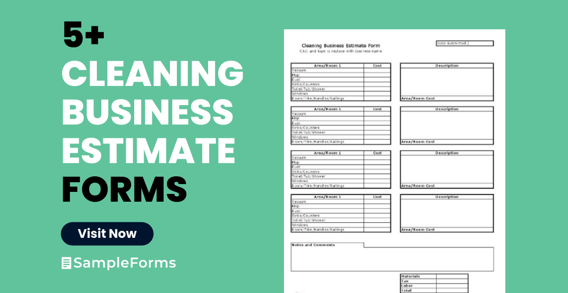 cleaning business estimate form