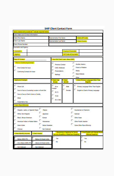 client contact form