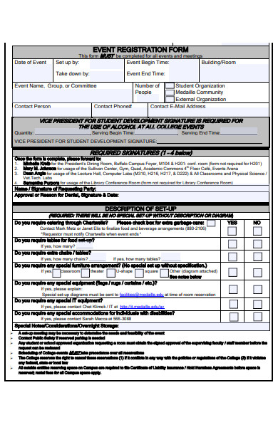 college event registration form